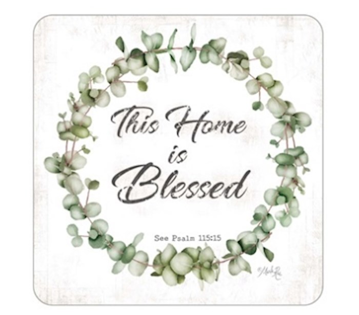 Boxed Coaster Set-Square Cork Back-Blessings (3.75