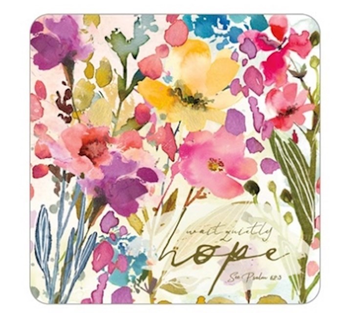 Boxed Coaster Set-Square Cork Back-Quietly Hope (3.75