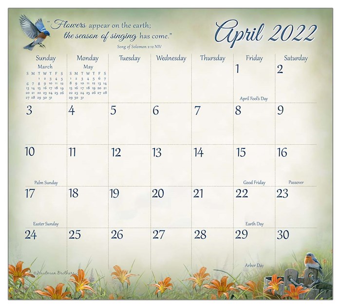 Calendar-2022-Magnetic Pad-Songbirds Of Faith (9.375