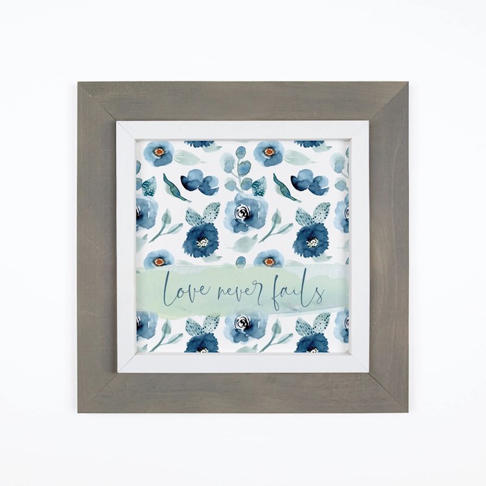Framed Art-Love Never Fails (14.25 x 14.25) | SHOPtheWORD