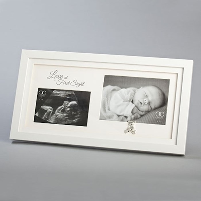 Frame-Love At First Sight Double Frame (Ultrasound/Baby) (Holds 4 x 6 & 5 x 7 Photo) | SHOPtheWORD