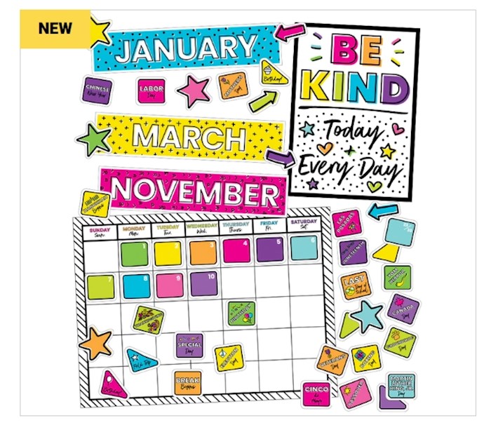 Calendar Bulletin Board Set-Kind Vibes (129 Pieces) | SHOPtheWORD