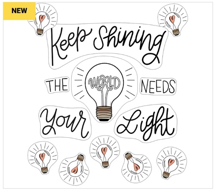 Bulletin Board Set-Simply Stylish-Keep Shining (50 Pcs) | SHOPtheWORD