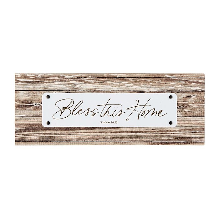Tabletop Plaque-Bless This Home (Joshua 24:15) (8.5