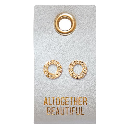 Earrings-All Together Beautiful/Circle Studs On Leather Tag | SHOPtheWORD