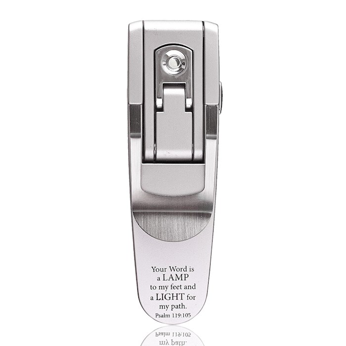 Booklight-Hydraulic-Psalm 119:105-Silver | SHOPtheWORD
