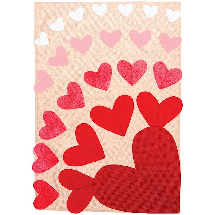 Flag-Garden-Applique-Ombre Hearts (12.5