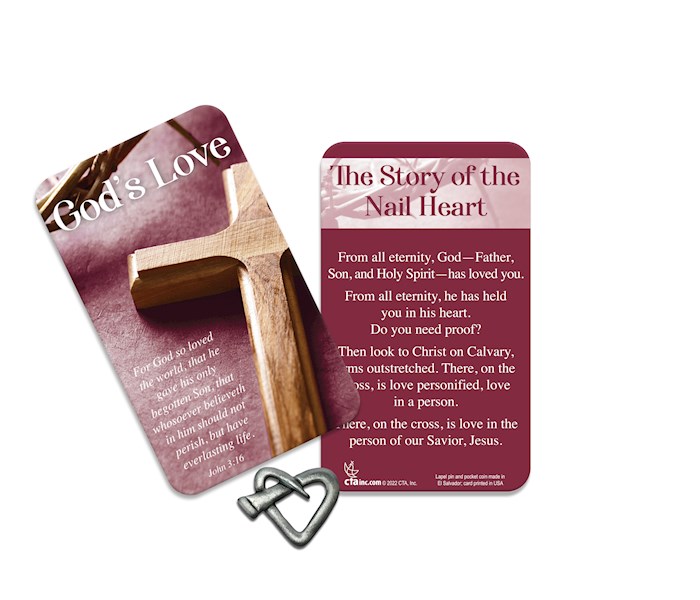 Pocket Piece-Nail Heart w/Card (John 3:16) | SHOPtheWORD