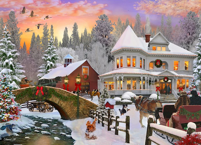 Jigsaw Puzzle-Country Christmas (1000 Pieces) | SHOPtheWORD
