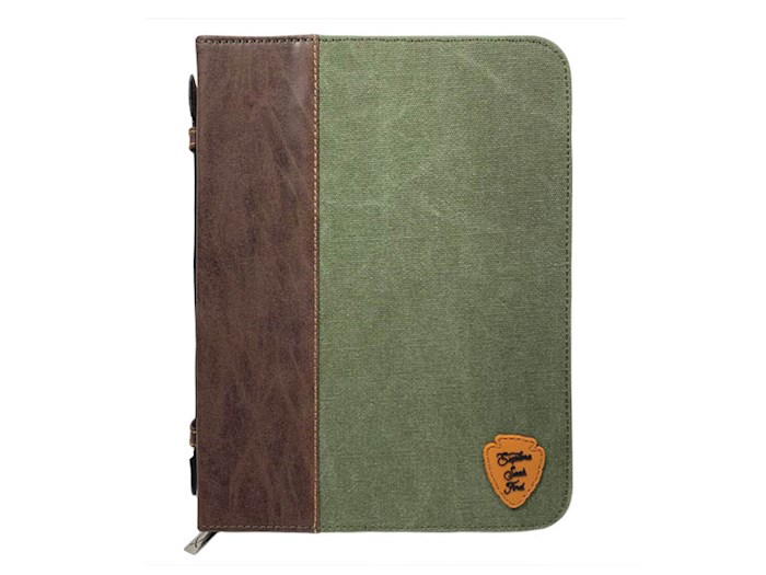 Bible Cover-Explore, Seek, Find-Leather Look w/PVC Patch | SHOPtheWORD