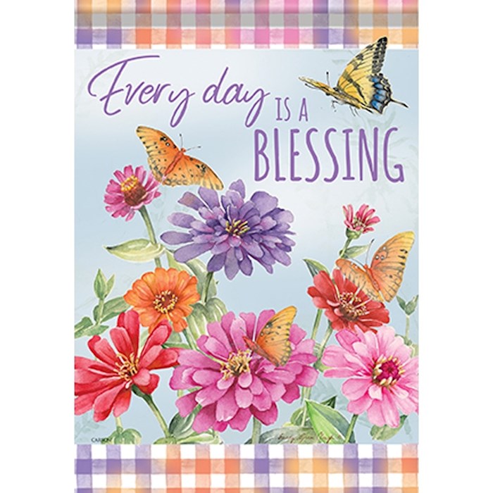 Flag-Garden-Durasoft-Zinnias And Butterflies (12.5