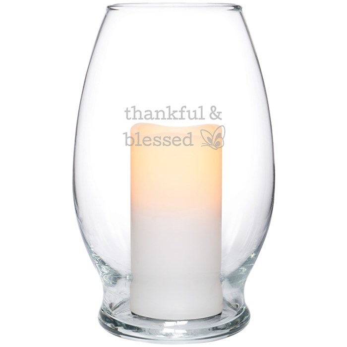 Hurricane Candle-Flameless Flicker-Blessed w/Timer (7