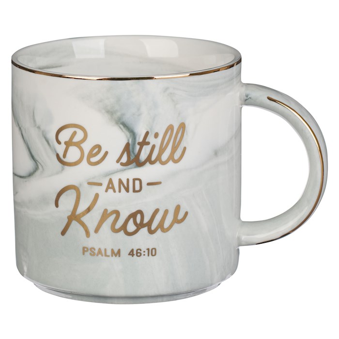 Mug-Be Still & Know-Psalm 46:10 Gray Marbled