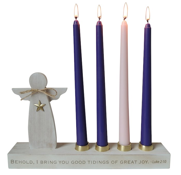 Christian Book & Gift Shop: Advent Candle Holder-Angel-Luke