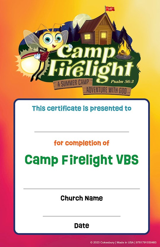 Shop the Word VBSCamp Firelight Student Certificates (2024) (Pack Of